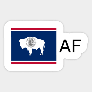Wyoming Flag State Outline AF (black) Sticker